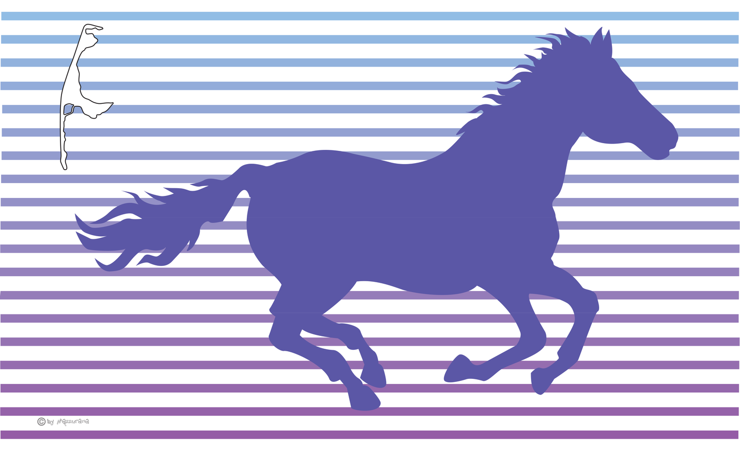 Horse flag - purple, riding
