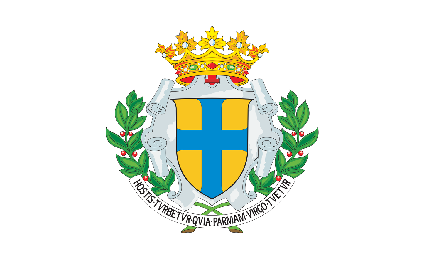 Parmaflagge mit Wappen, Italien, Nationalfahnen