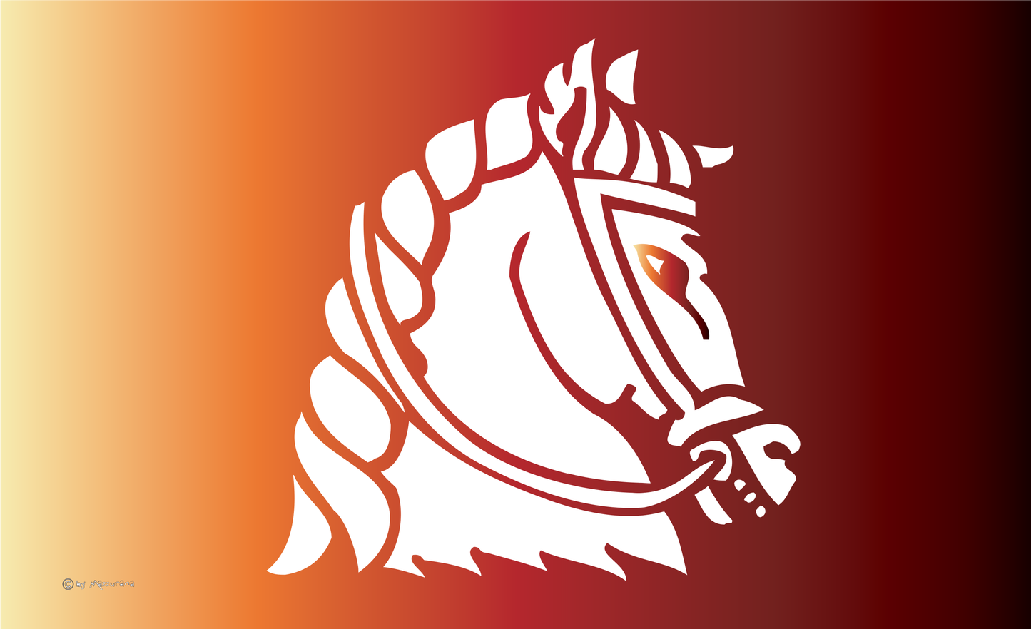 Horse flag - with gradient, riding