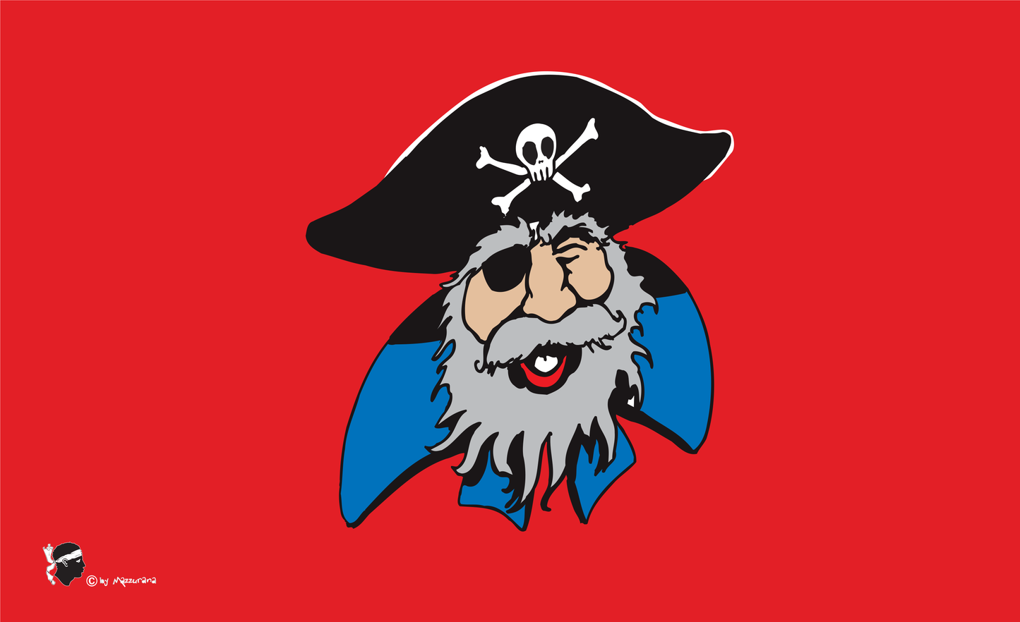 Piratenflagge-Lustig,rot,Piratenfahne