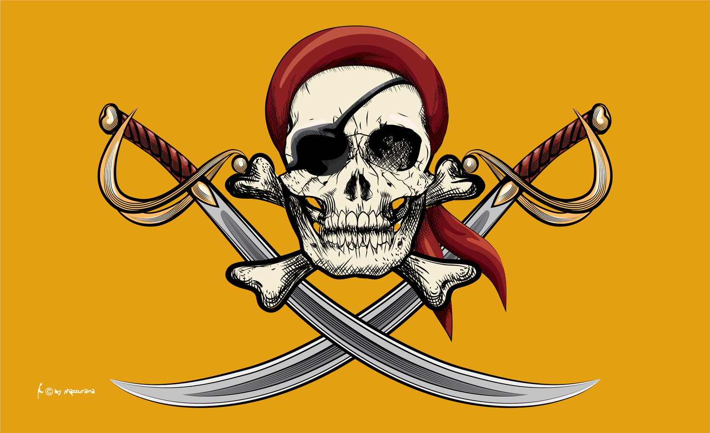 Pirat & Säbel Flagge, Fahne