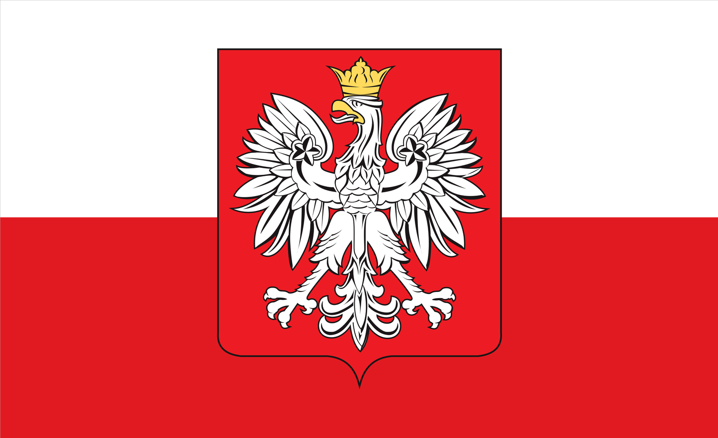 Polenflagge mit Wappen, Polen, Nationalfahnen