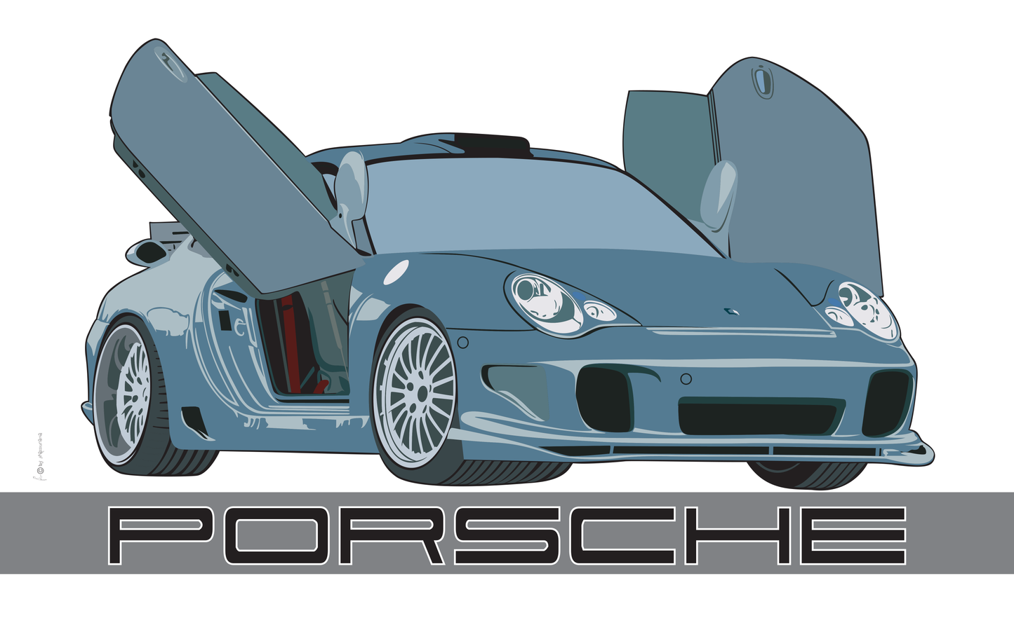 Porsche 911 70s, car, car flag, car banner, classic car
