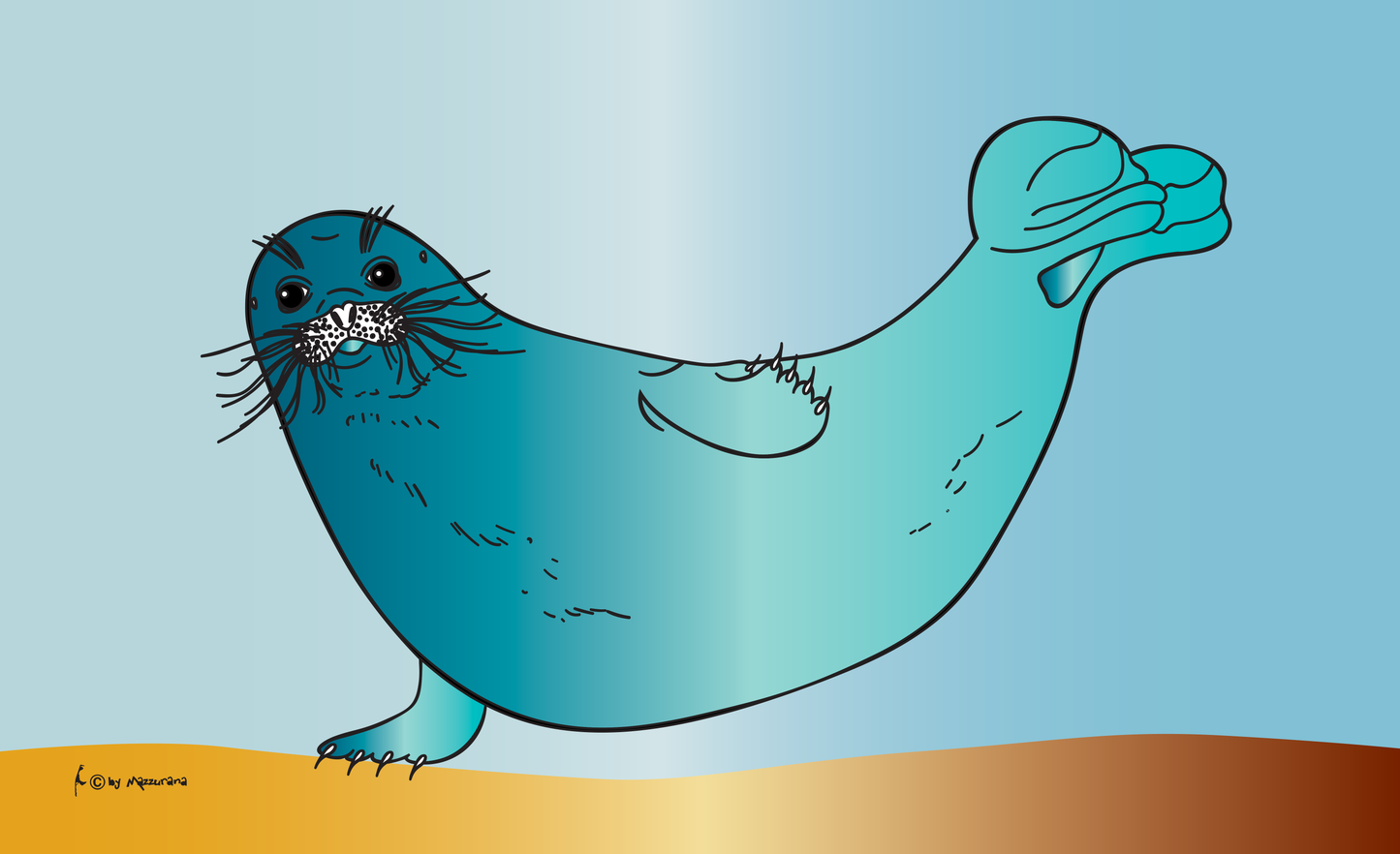 Robbe 17 Flagge, Tierflaggen, Robben