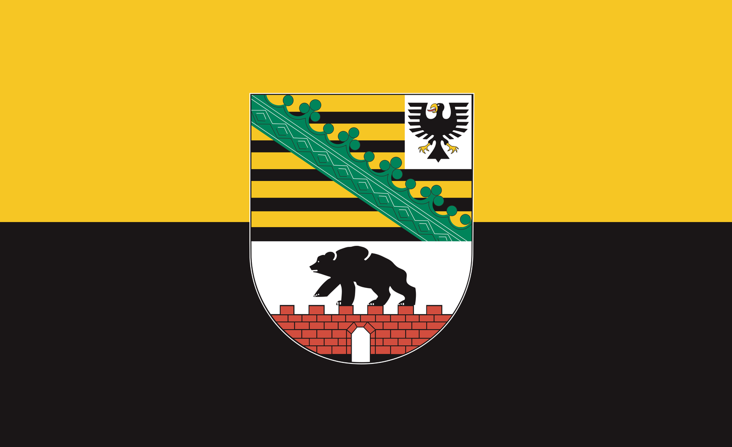 Sachsen-Anhalt Flagge mit Landeswappen – Tradition trifft Identität