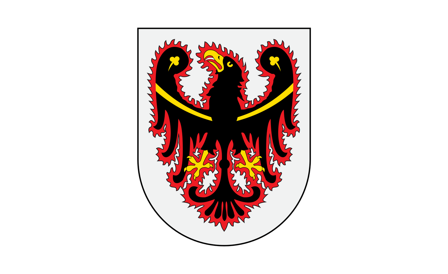 Trentinoflagge mit Wappen, Italien, Nationalfahnen