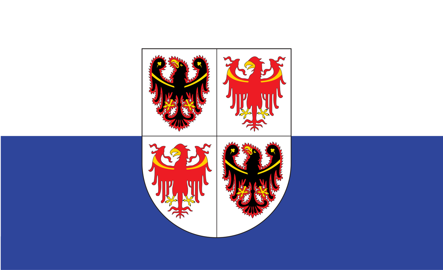 Trentoflagge mit Wappen, Italien, Nationalfahnen