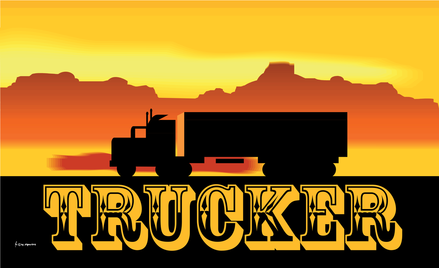 Trucker-Flagge,LKW,Fernfahrerflagge, Auto, Autofahne, Autoflagge, Oldtimer