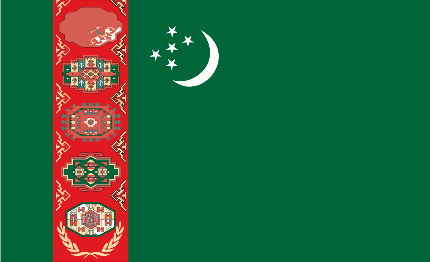 Turkmenistanflagge, Nationalfahnen