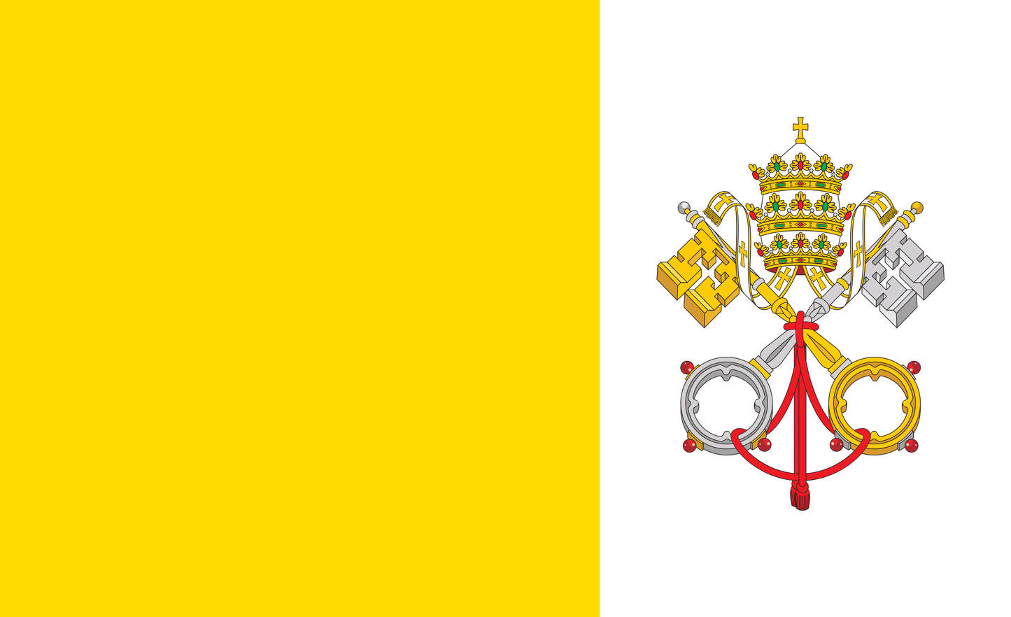 Vatikanstaatflagge, Vatikan, Italien, Nationalfahnen