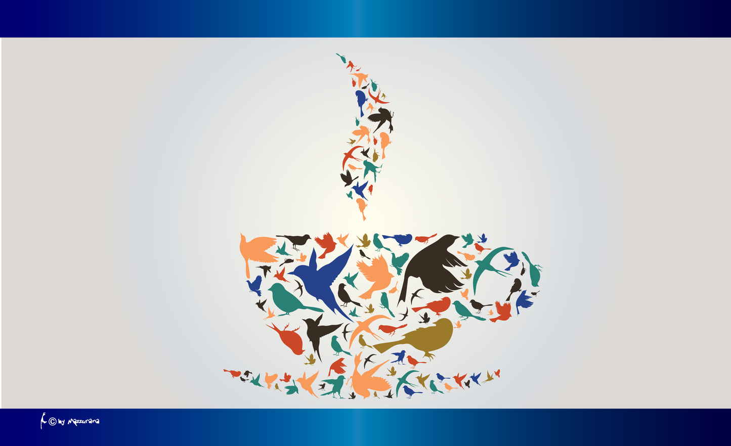 Vogel Kaffeetasse Flagge