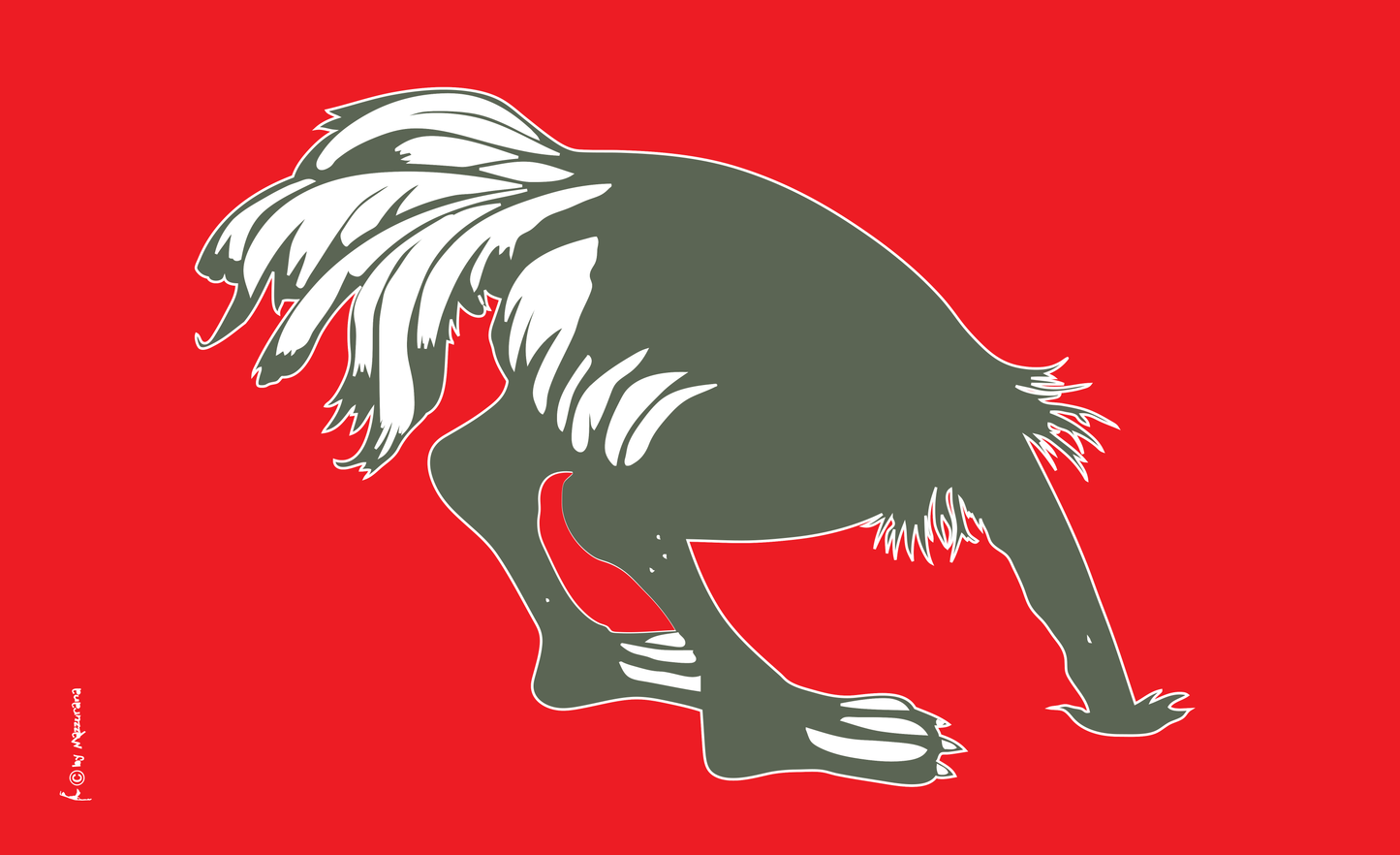 Vogel Strauß Flagge