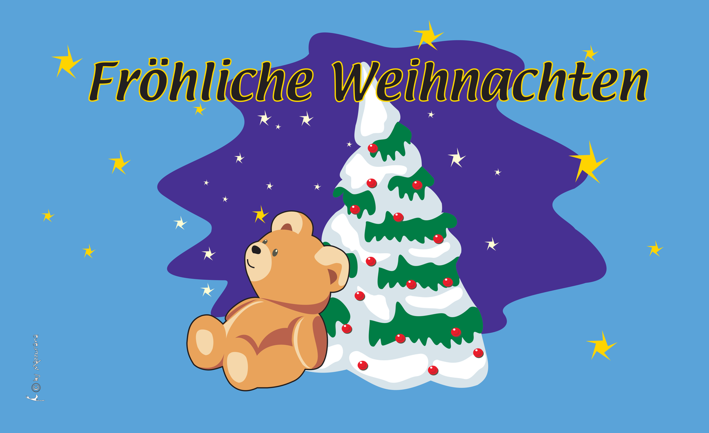 Weihnachtsflagge,Fröhliche Weihnachten mit Bär