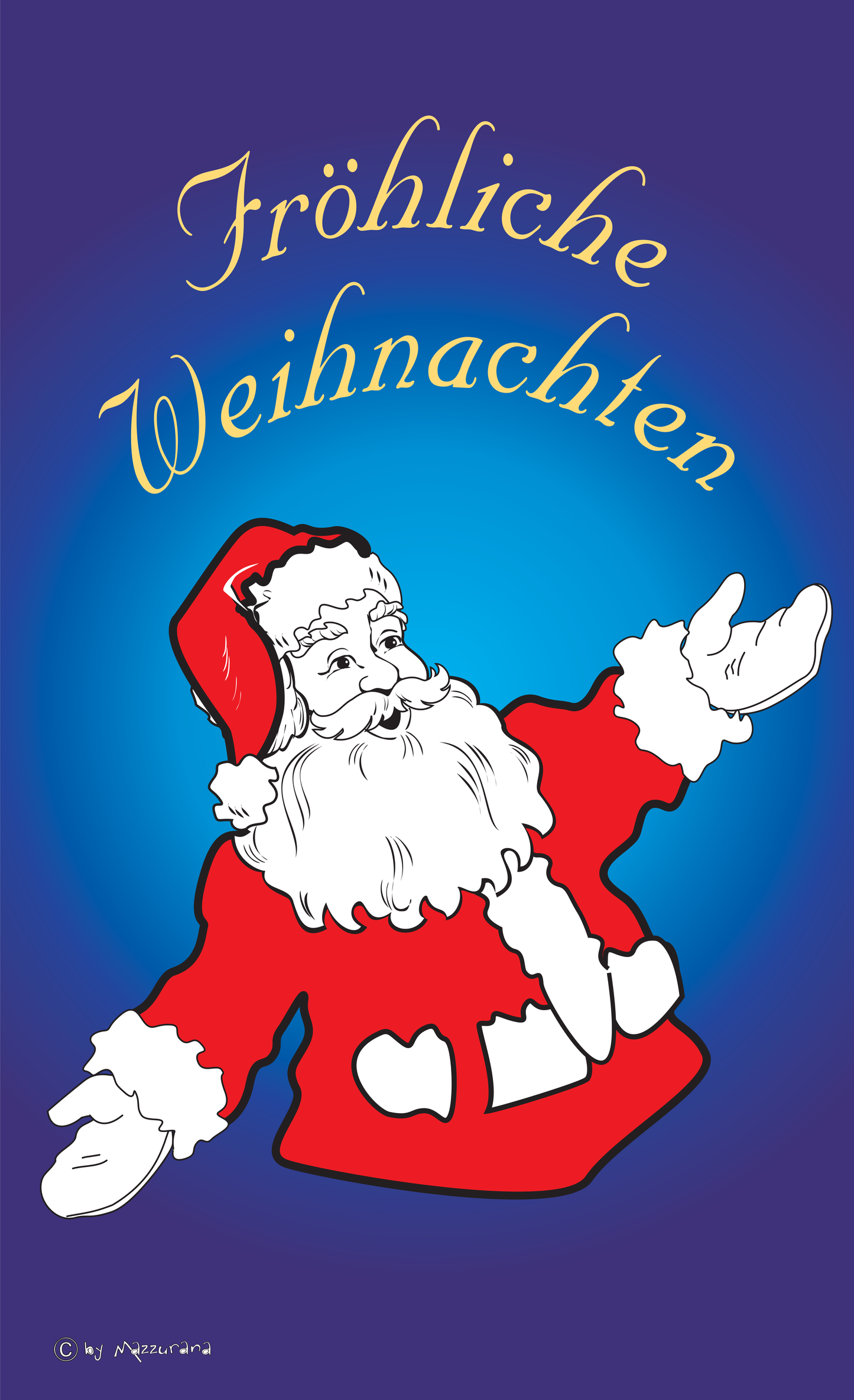 Weihnachtsflagge, Fröhliche Weihnachten, Blau Hochformat Flagge