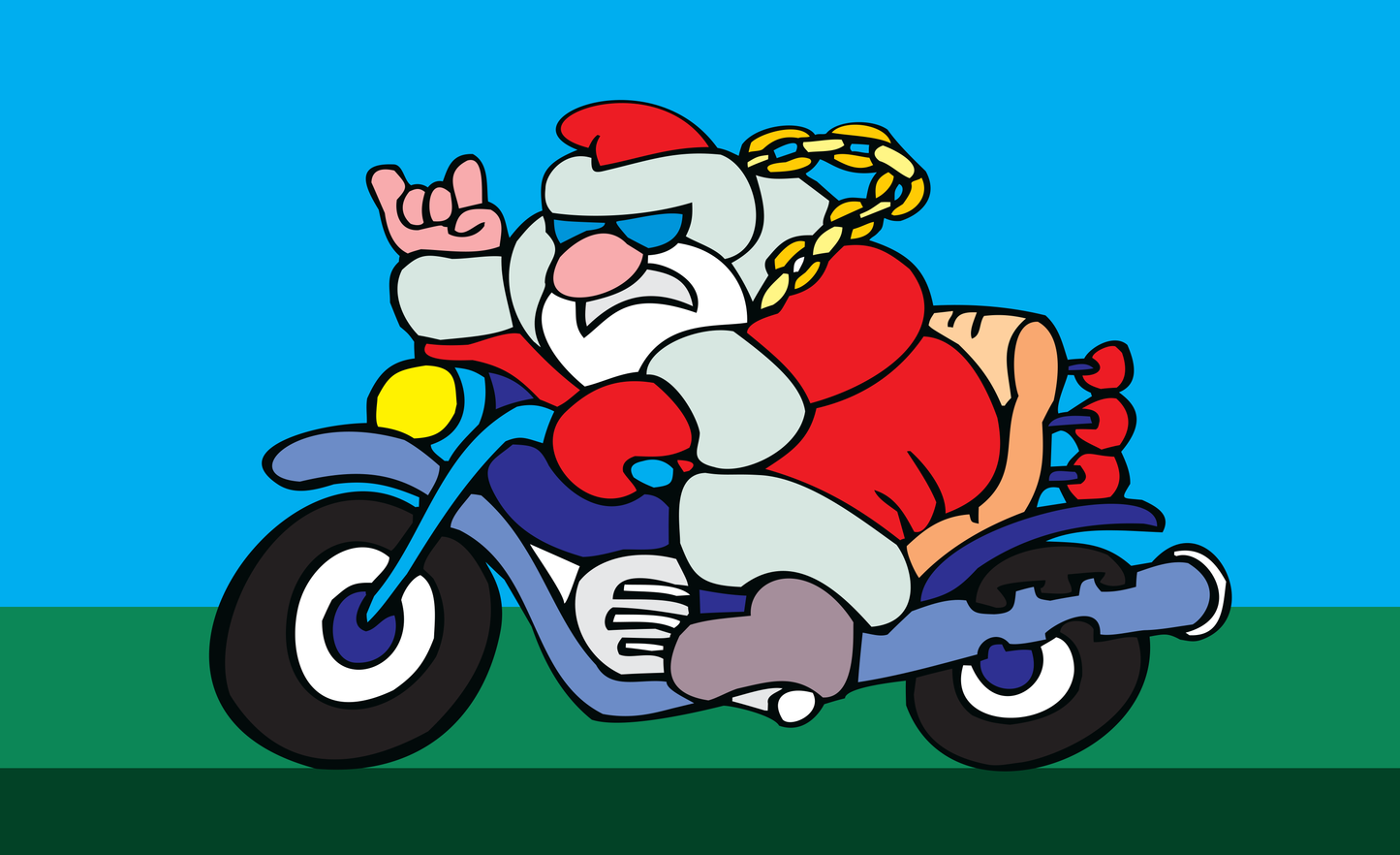 Christmas motorcycle, motorcycle flag