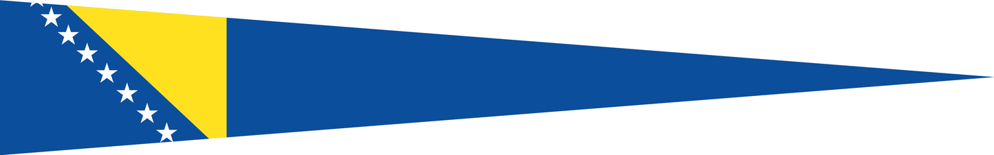 Bosnien und Herzegowina Wimpel – Flaggenwimpel in Blau, Gelb und Weiß