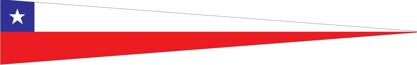 Chile Wimpel – Nationalflaggen-Wimpel in Rot, Weiß und Blau