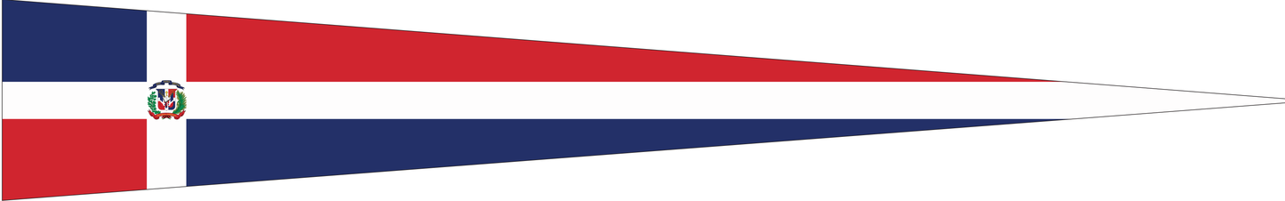 Dominikanische Republik Wimpel – Nationalflaggen-Wimpel in Blau, Rot und Weiß