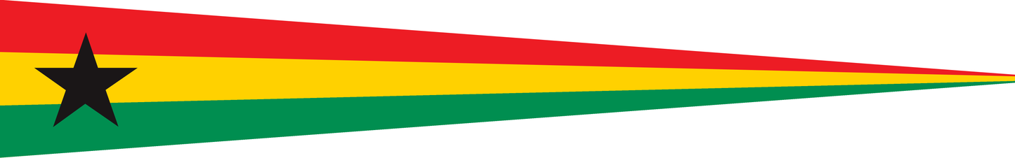 Ghana Wimpel – Flaggenwimpel in Rot, Gelb, Grün und Schwarz
