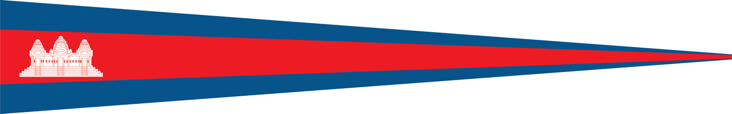 Kambodscha Wimpel – Nationalflaggen-Wimpel in Blau, Rot und Weiß