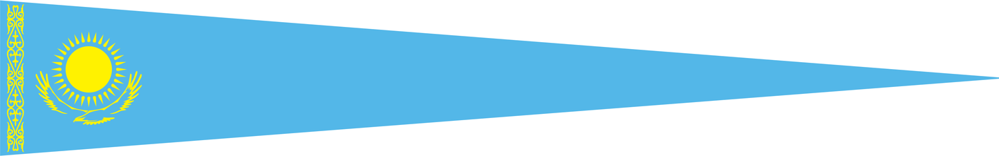 Kasachstan Wimpel – Länderwimpel in Hellblau und Gelb