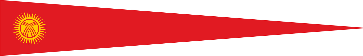 Kirgisistan Wimpel – Flaggenwimpel in Rot und Gelb