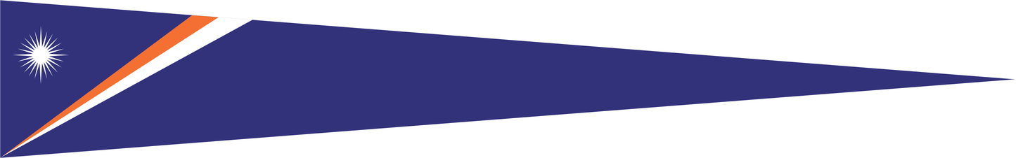 Marshallinseln Wimpel – Länderwimpel in Blau, Weiß und Orange