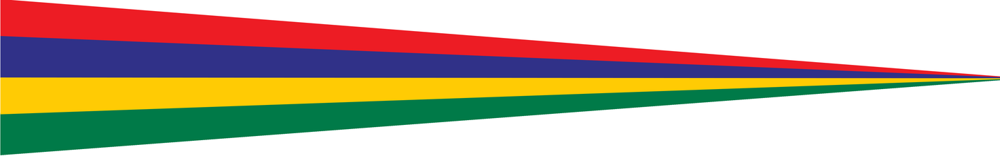 Mauritius Wimpel – Flaggenwimpel in Rot, Blau, Gelb und Grün