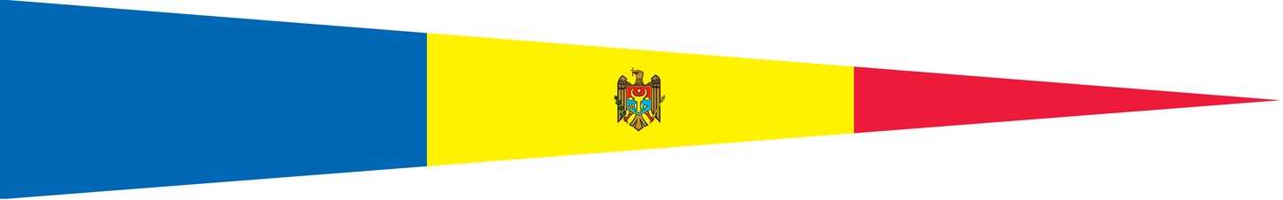 Moldau Wimpel – Flaggenwimpel in Blau, Gelb und Rot