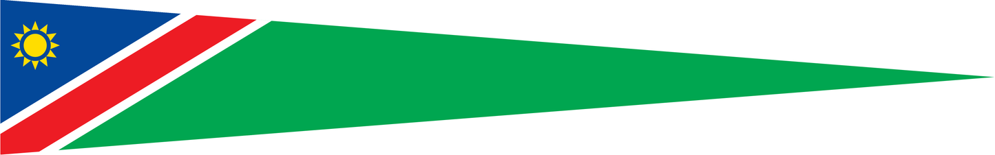 Namibia Wimpel – Nationalflaggen-Wimpel in Blau, Rot, Grün, Weiß und Gelb