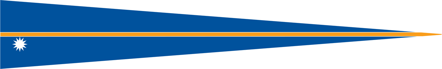 Nauru Wimpel – Länderwimpel in Blau, Gelb und Weiß