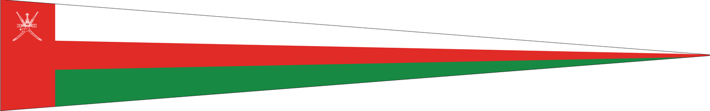 Oman Wimpel – Nationalflaggen-Wimpel in Weiß, Rot und Grün