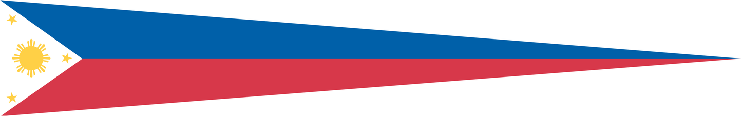 Philippinen Wimpel – Flaggenwimpel in Blau, Rot, Weiß und Gelb
