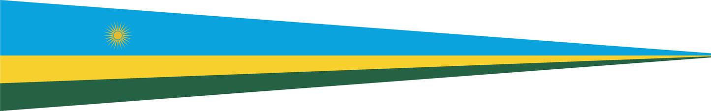 Ruanda Wimpel – Nationalflaggen-Wimpel in Blau, Gelb und Grün
