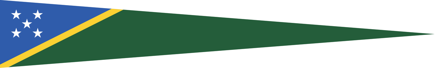 Salomonen Wimpel – Nationalflaggen-Wimpel in Blau, Grün, Gelb und Weiß