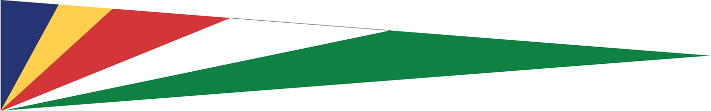 Seychellen Wimpel – Flaggenwimpel in Blau, Gelb, Rot, Weiß und Grün