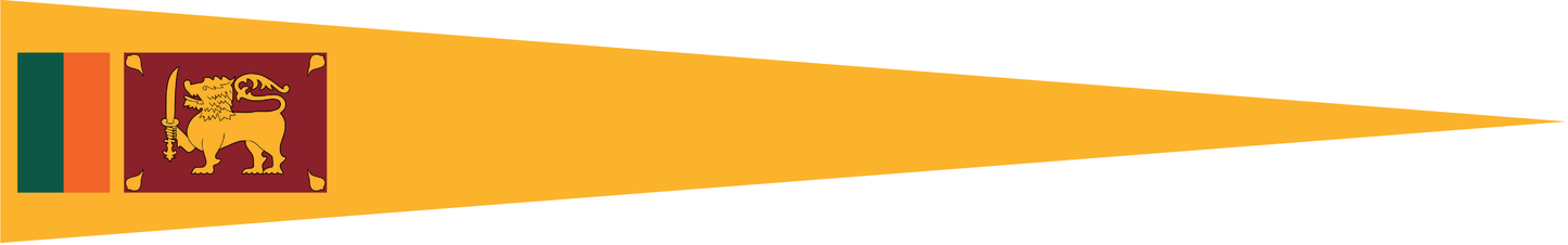 Sri Lanka Wimpel – Länderwimpel in Gelb, Grün, Orange und Rot