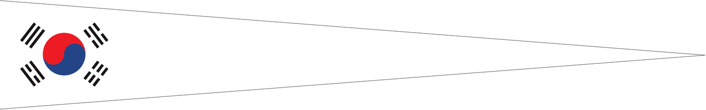 Süd Korea Wimpel – Nationalflaggen-Wimpel in Weiß, Schwarz, Rot und Blau