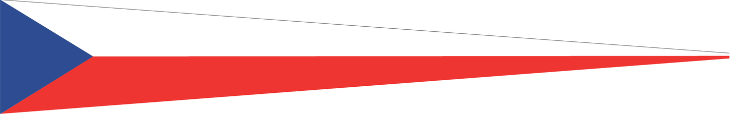 Tschechien Wimpel – Nationalflaggen-Wimpel in Weiß, Rot und Blau