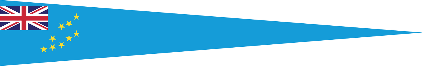 Tuvalu Wimpel – Flaggenwimpel in Hellblau, Gelb, Rot und Weiß