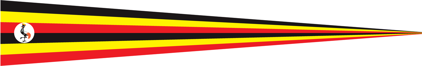 Uganda Wimpel – Länderwimpel in Schwarz, Gelb und Rot