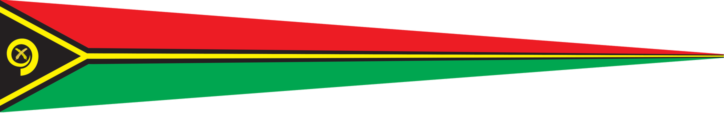 Vanuatu Wimpel – Nationalflaggen-Wimpel in Rot, Grün, Schwarz, Gelb und Weiß
