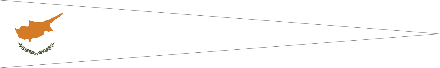 Zypern Wimpel – Nationalflaggen-Wimpel in Weiß, Kupfer und Grün
