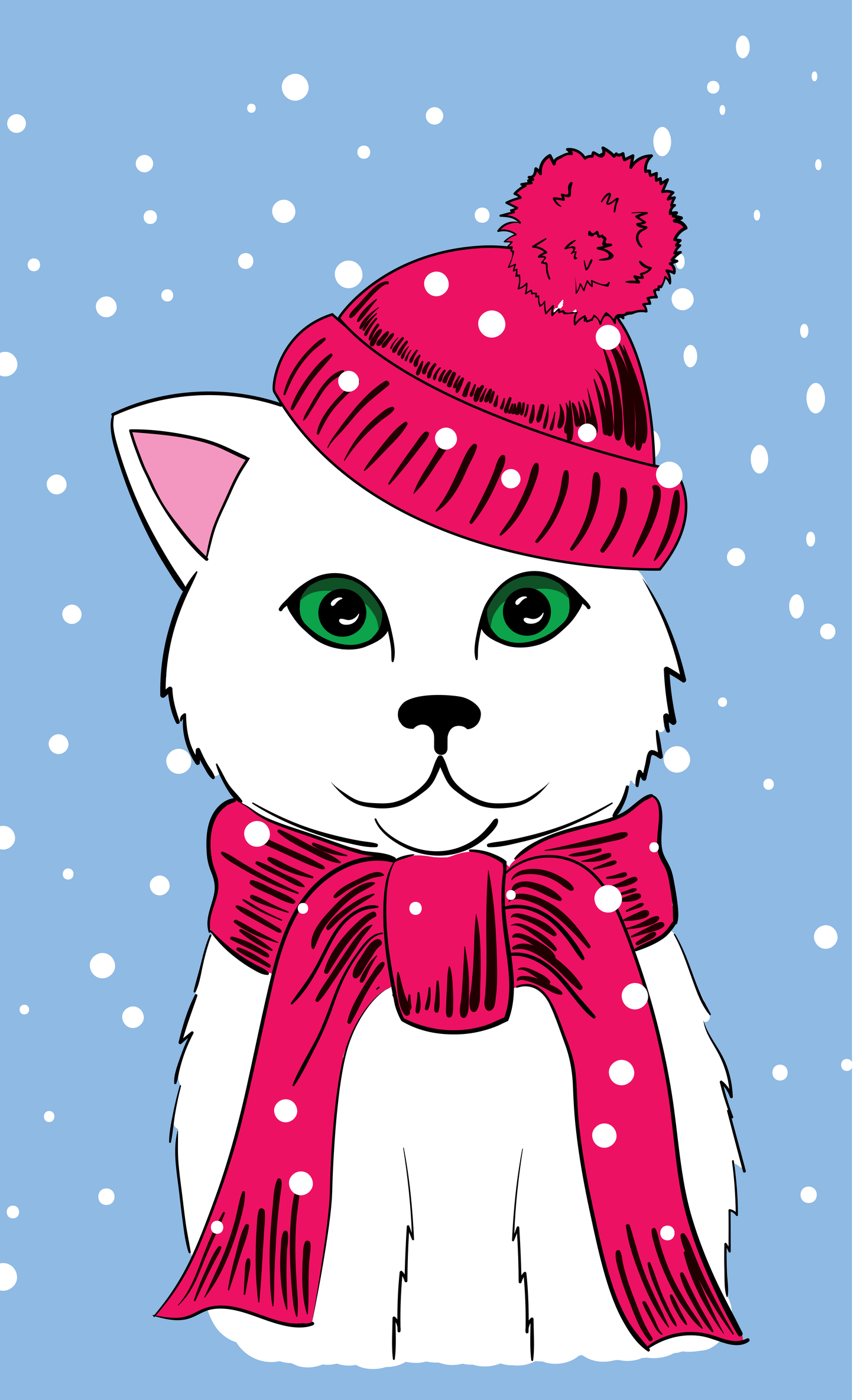 Winterkatze, Weihnachten, Frohes Fest