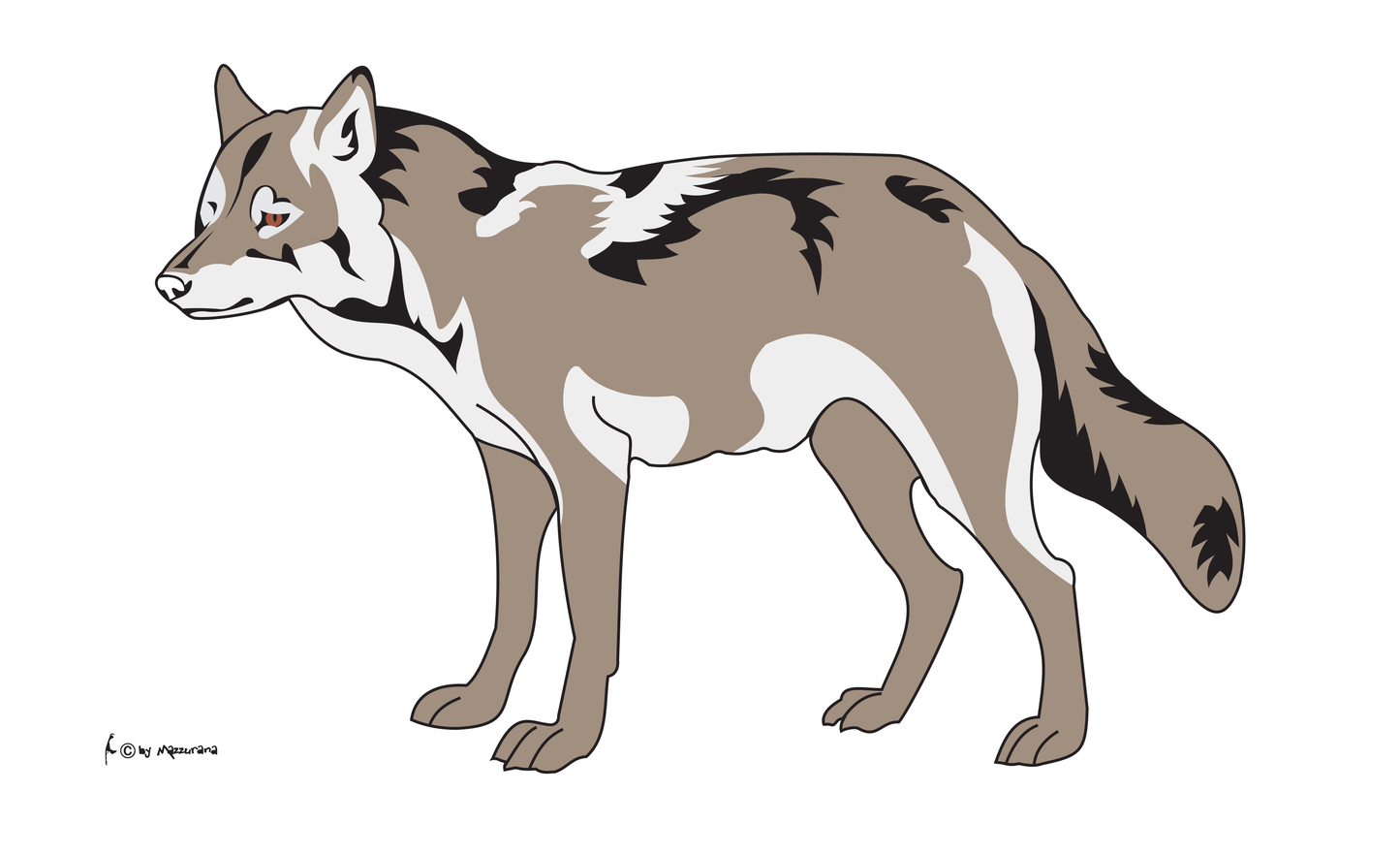 Wolf stehend Flagge