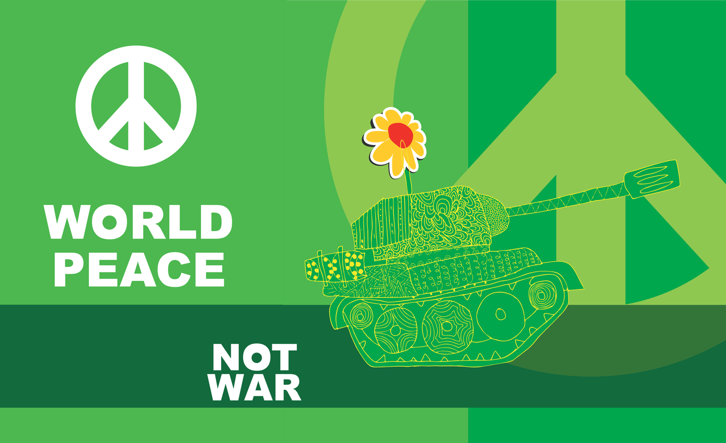 Peace Flagge - Worldpiece, Weltfrieden, Make Peace not War, Peace Fahne, Peace