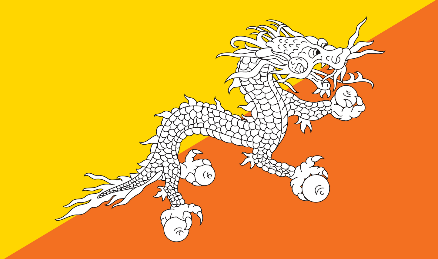 Tischfahne Bhutan – repräsentative Nationalflagge für den Innenbereich
