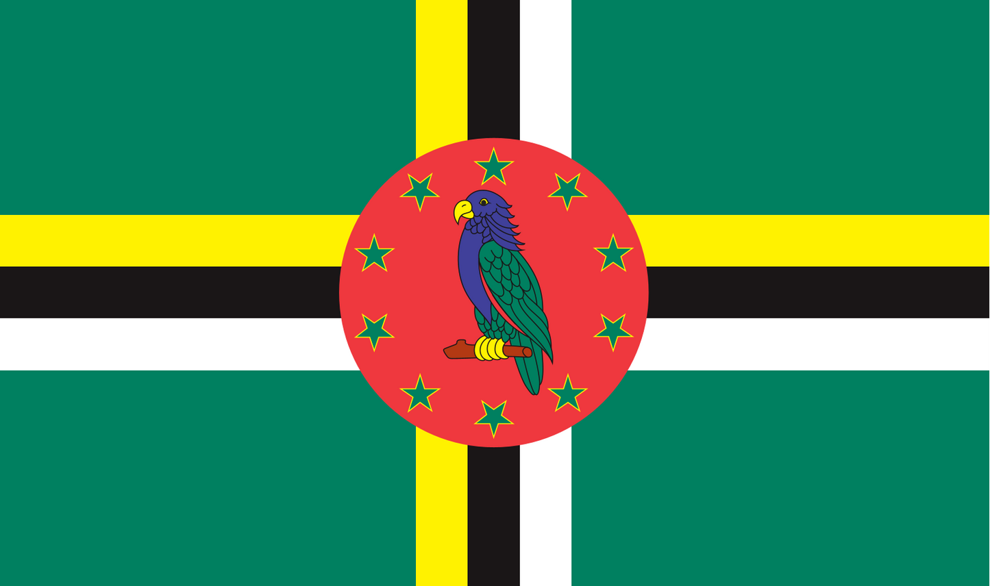 Tischfahne Dominica – repräsentative Nationalflagge für den Innenbereich