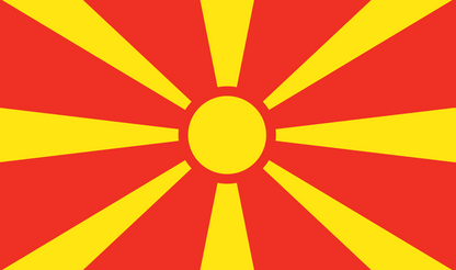 Tischfahne Nordmazedonien – repräsentative Nationalflagge für den Innenbereich