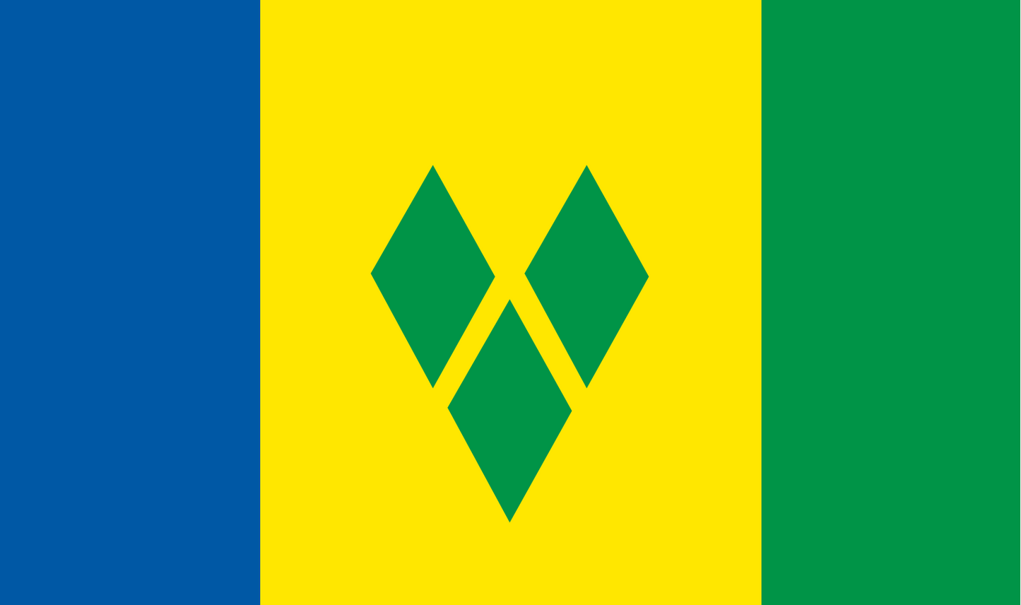 Tischfahne St. Vincent und die Grenadinen – repräsentative Nationalflagge für den Innenbereich